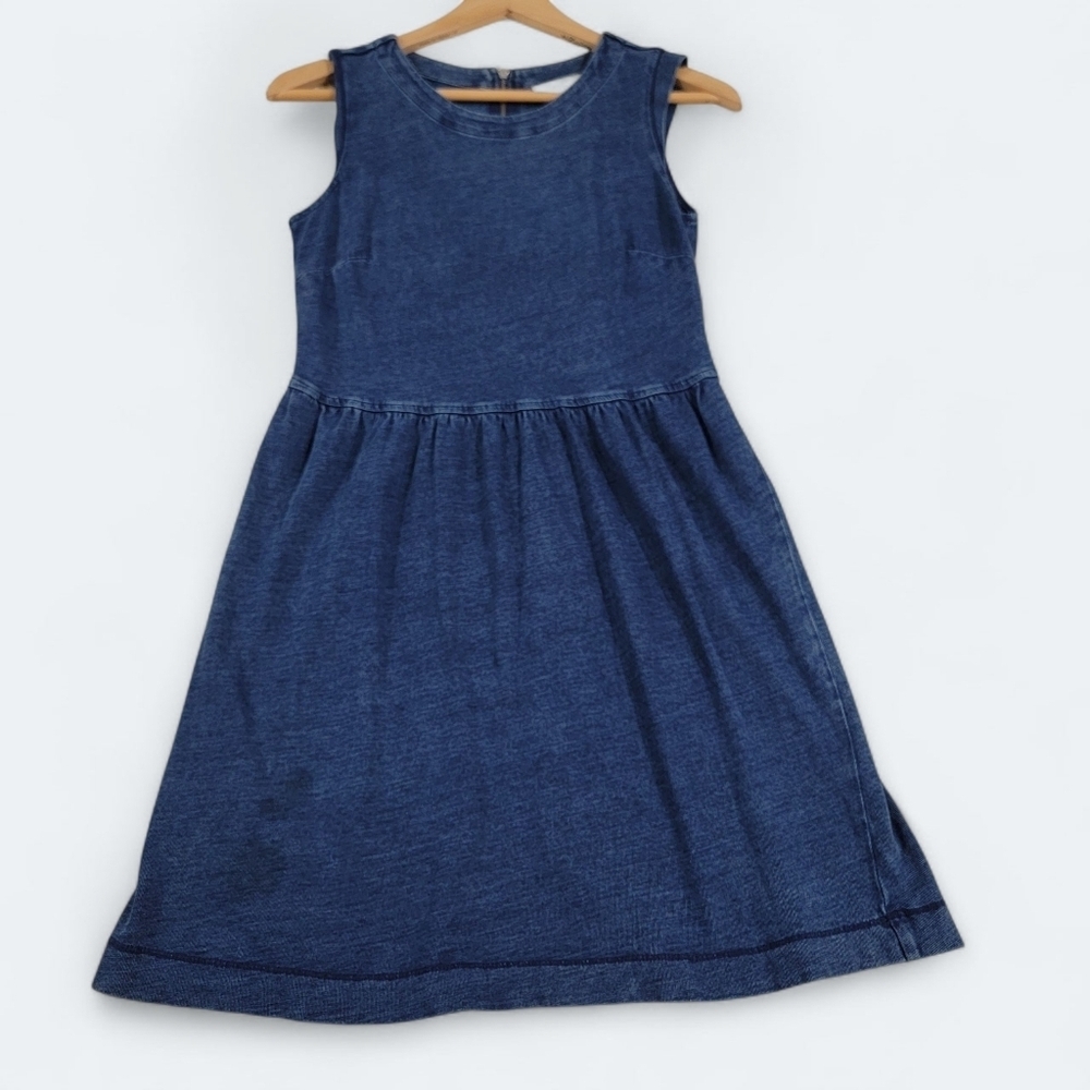 LOFT Blue Denim Chambray Dress SIZE 0P Sleeveless